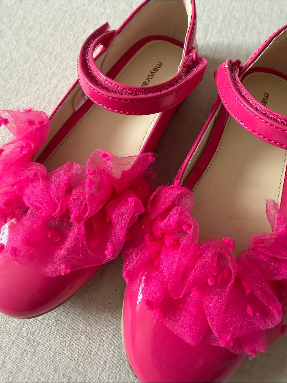 Girls Hot Pink Mayoral Shoes with Tulle Size 31
